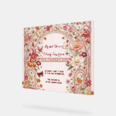 Vintage Floral Garden Bridal Shower  アクリルサイン (傾斜)