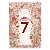 Vintage Floral Garden Bridal Shower  テーブルナンバー (裏面)