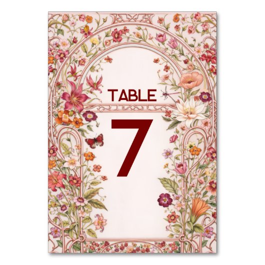 Vintage Floral Garden Bridal Shower  テーブルナンバー (正面)