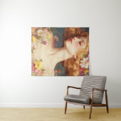 Vintage Floral Goddess Portrait タペストリー (インサイチュ(横))