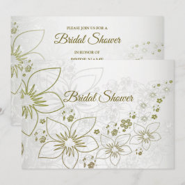 Vintage Floral Greenery Elegant Bridal Shower 招待状