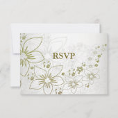 Vintage Floral Greenery Elegant Wedding Party 出欠カード (正面)