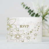 Vintage Floral Greenery Elegant Wedding Party 出欠カード (スタンド正面)
