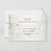 Vintage Floral Greenery Elegant Wedding Party 出欠カード (裏面)