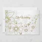 Vintage Floral Greenery Pattern Elegant Wedding 招待状 (正面)