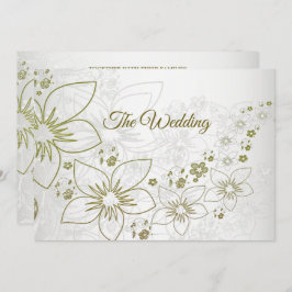 Vintage Floral Greenery Pattern Elegant Wedding 招待状