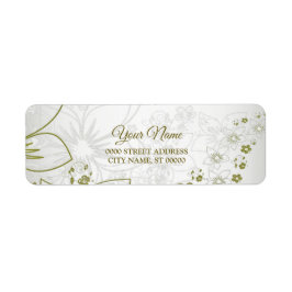 Vintage Floral Greenery Wedding Return Address ラベル