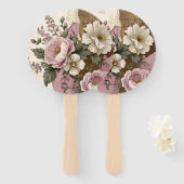 Vintage Floral - Hand Fans ハンドファン (正面&裏面)