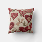 Vintage Floral Heart Tapestry Throw Pillow クッション (裏面)