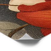 Vintage Floral Illustration with Mixed Blossoms ポスター (角)