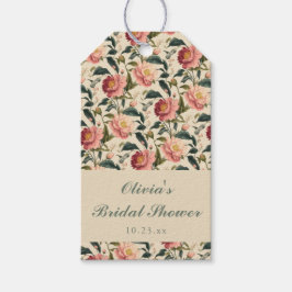 Vintage Floral Ivory Cream Bridal Shower Custom  ギフトタグ