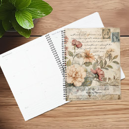 Vintage Floral Junk Journal Wedding Planner プランナー手帳