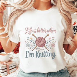 Vintage Floral Knitting Lover Women's Tシャツ