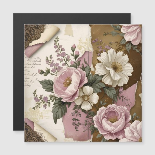 Vintage Floral - Magnetic Card (正面/裏面)