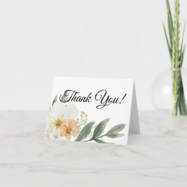 Vintage Floral Minimalistic Folded Thank You Cards サンキューカード