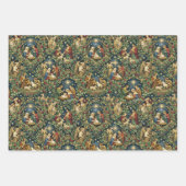 Vintage Floral Nativity on Midnight Blue ラッピングペーパーシート (正面)