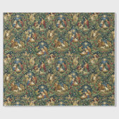 Vintage Floral Nativity on Midnight Blue ラッピングペーパー (フラット)