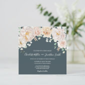 Vintage Floral Navy Blue Wedding Invitations 招待状 (スタンド正面)