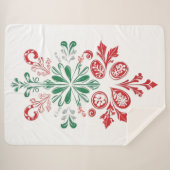 Vintage Floral Ornament - Holiday Design シェルパブランケット (正面(横))