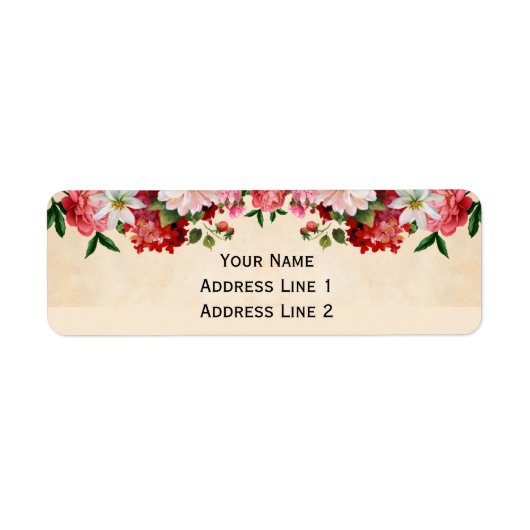Vintage Floral Paper ラベル (正面)