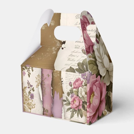Vintage Floral - Paper Favor Box フェイバーボックス (正面サイド)