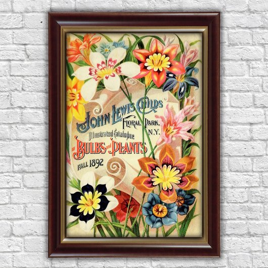 Vintage Floral Park Bulbs Plants Advertising ポスター