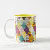 vintage floral patchwork quilt ツートーンマグカップ (左)