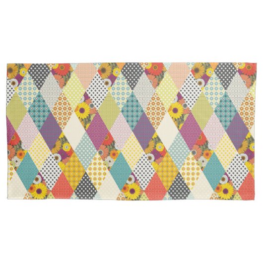 vintage floral patchwork quilt 枕カバー (正面左)