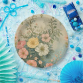 Vintage Floral Pattern  ペーパープレート (パーティー)