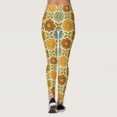 Vintage Floral Pattern | 70's Sage & Ochre レギンス (裏面)