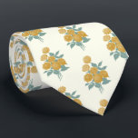 Vintage Floral Pattern Autumn Mustard Yellow ネクタイ<br><div class="desc">This stylish neck tie features a unique vintage floral pattern of pretty flowers in fall and autumn shades of mustard yellow and sage green. Great gift idea!</div>