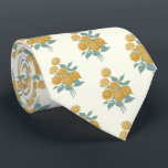 Vintage Floral Pattern Autumn Mustard Yellow ネクタイ<br><div class="desc">This stylish neck tie features a unique vintage floral pattern of pretty flowers in fall and autumn shades of mustard yellow and sage green. Great gift idea!</div>