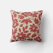 Vintage Floral Pattern, Deep Red, クッション (裏面)