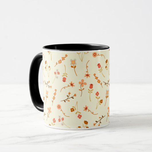 Vintage Floral Pattern Mug マグカップ (正面左)