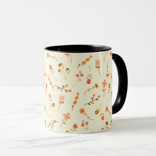 Vintage Floral Pattern Mug マグカップ (正面右)