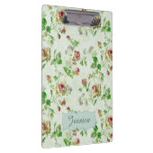 Vintage Floral Pattern Pink Roses Personalised クリップボード (右)