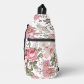 Vintage Floral Pattern with Roses スリングバッグ (正面)