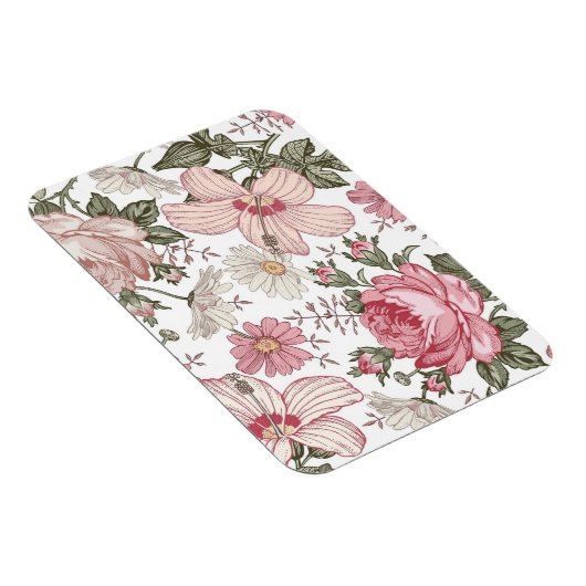 Vintage Floral Pattern with Roses マグネット (右側)