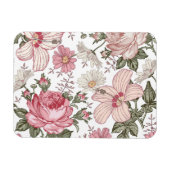 Vintage Floral Pattern with Roses マグネット (横)