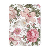 Vintage Floral Pattern with Roses マグネット (縦)
