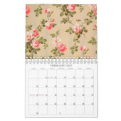 Vintage Floral Patterns Mid-Year / Academic カレンダー (2月 2027)