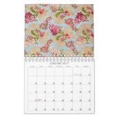Vintage Floral Patterns Mid-Year / Academic カレンダー (1月 2027)