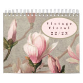 Vintage Floral Patterns Mid-Year / Academic カレンダー (カバー)