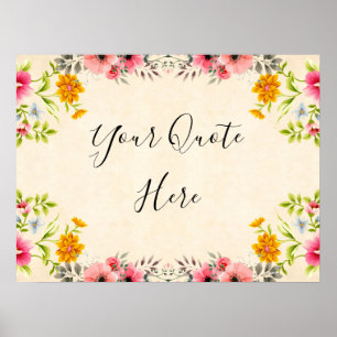 Vintage Floral Personalized Quote ポスター