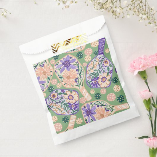 Vintage Floral Pickleball Design フェイバーバッグ (封をした状態)