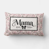 Vintage Floral Pink Custom Mama Keepsake ランバークッション (正面)
