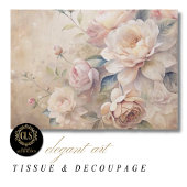 Vintage Floral Pink Rose Decoupage  薄葉紙
