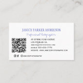 Vintage floral QR code professional photographer 名刺 (裏面)