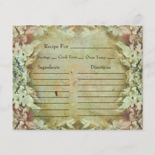 Vintage Floral Recipe Cards (正面)