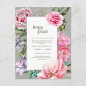 Vintage Floral Romantic Botanical Wedding Details エンクロージャーカード (正面)